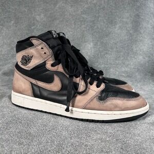 Nike Air Jordan 1 Retro High OG Black Tan Nubuck Leather Sneakers Shoes Men's 12